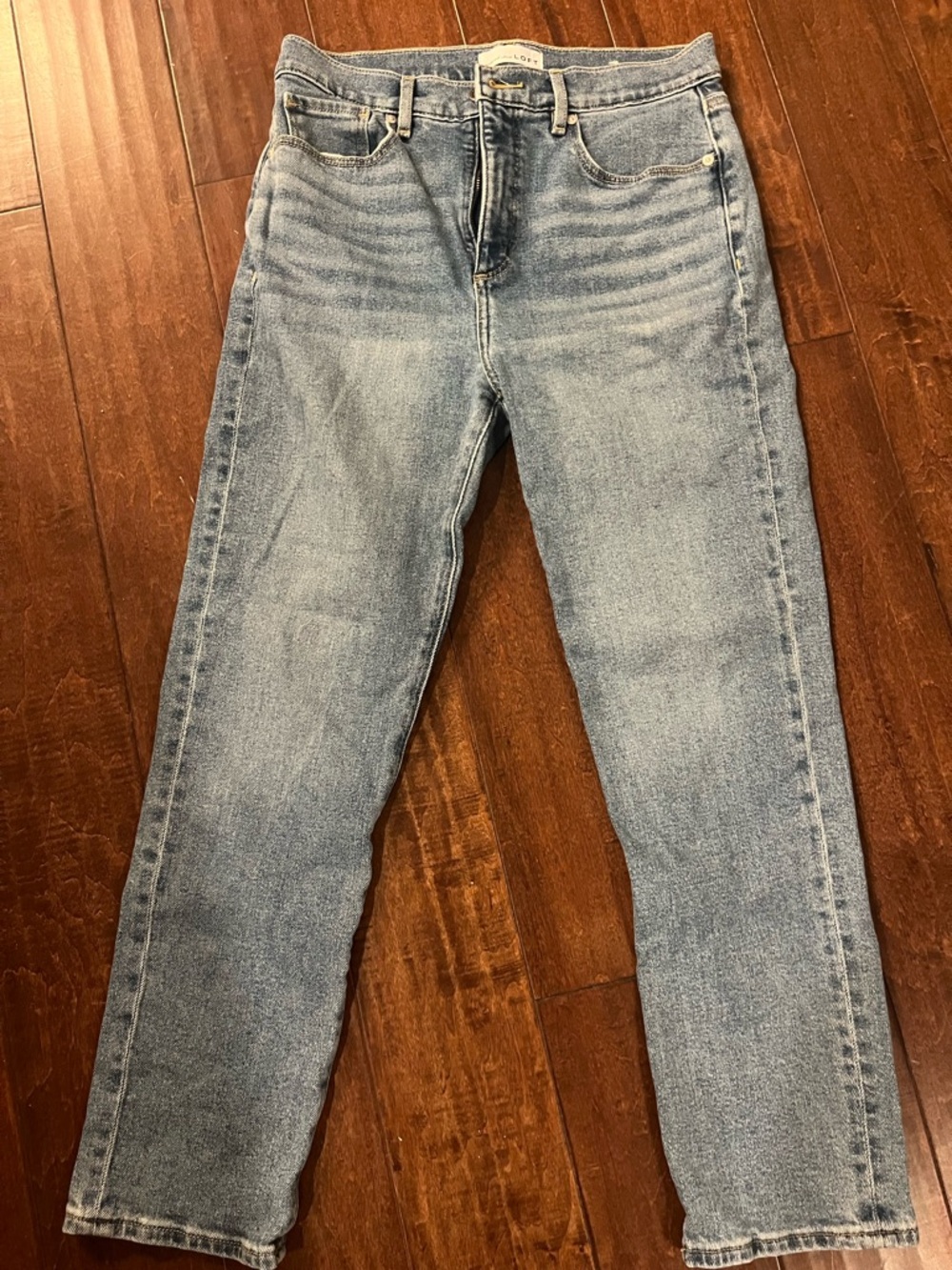 LOFT Straight-Leg Jeans in Light Blue Wash